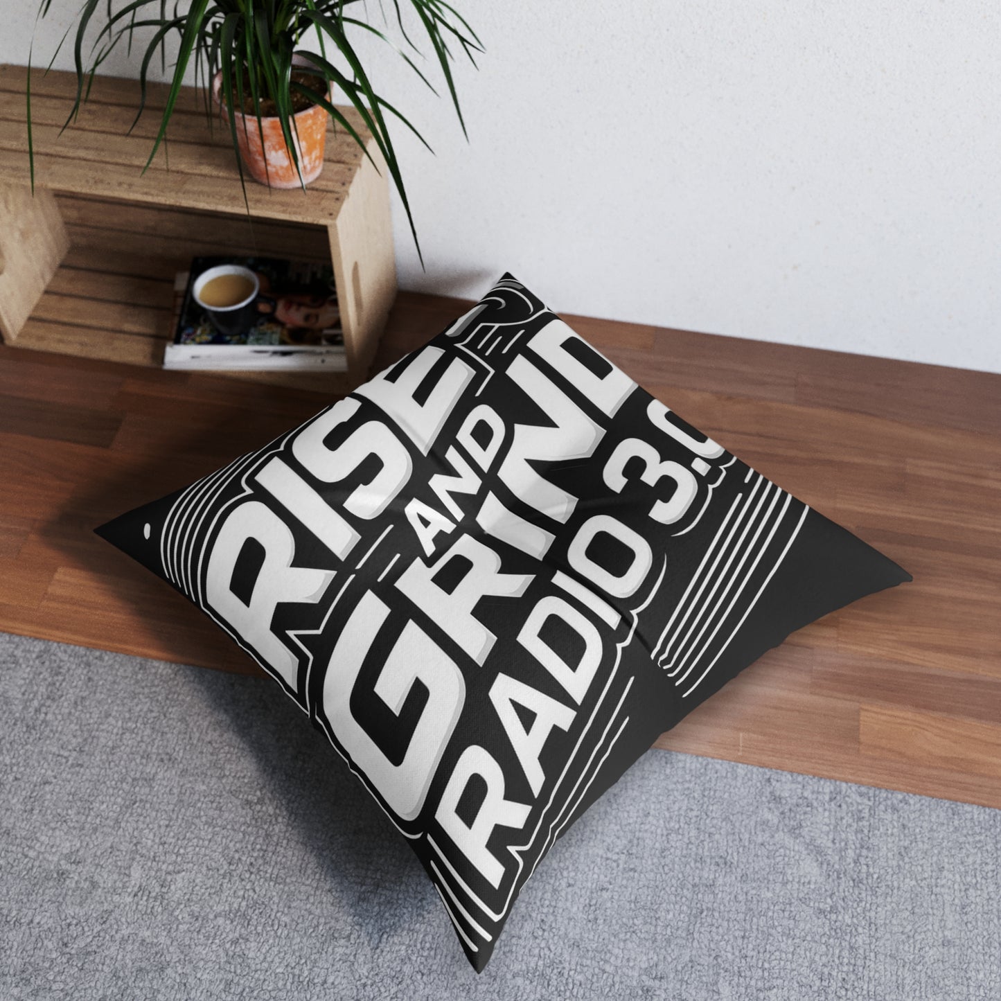 Rise and Grind Tufted Floor Pillow - Stylish Home Decor, Cozy Square Cushion for Relaxation, Motivational Gift for Entrepreneurs, Home [...]